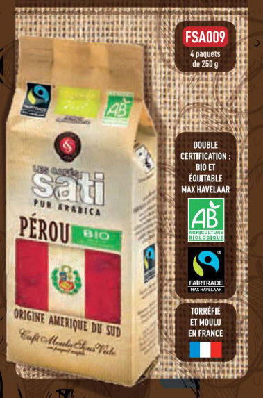 CAFE MOULU Bio Equitable SATI Sachet de 250 gr - Achat/Vente